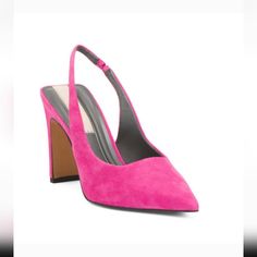 Nwb New With Box Franco Sarto Pink Suede Averie Slingback Heels Size 8 Heel Strap Slingback Heels For Shopping, Slingback Heels With Heel Strap For Shopping, Pink Slingback Pumps With Wrapped Heel For Formal Events, Formal Pink Slingback Pumps With Wrapped Heel, Pink Slingback Pumps With Wrapped Heel, Chic Pink Block Heel Slingback Pumps, Chic High Heel Slingback Pumps, Pink High Heel Slingback Pumps For Formal Occasions, Pink High Heel Slingback Pumps For Formal Events