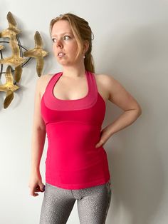 Size Small (no size marker on it) Guessing a Lululemon size 6 28-34" bust 24" long DETAILS soft stretch bra shelf built in Material: nylon, lycra Care: Machine Wash Cold Gentle, Air Dry Condition: Like New (Condition Guide) Retail $58 Product From Canada ♥ Sustainable + Ethical Lululemon Pink, Workout Tank Top, Workout Tanks, Waist Length, Air Dry, Women Empowerment, Sports Bra, Built In, Like New