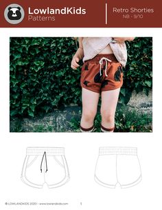 the pattern for shorts is shown in two different colors, and has an image of a dog