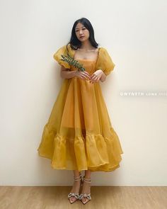 Honey Yellow Puff Sleeves Cinderella Dress, Princess Organza Dress, Simple Vacation Dress, Sheer Circle Organza Dress, Elegant Summer Dress - Etsy Vietnam Summer A-line Organza Dress, Yellow Chiffon Summer Party Dress, Yellow Puff Sleeve Dress For Summer, Spring Fitted Organza Chiffon Dress, Fitted Organza Chiffon Dress For Spring, Fitted Chiffon Organza Dress For Spring, Elegant Yellow Puff Sleeve Dress, Elegant Yellow Chiffon Dress For Summer, Elegant Yellow Chiffon Summer Dress