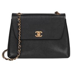 CHANEL Black Caviar Leather Vintage Medium Classic Single Flap Bag Xupes Reference: HB5181 Serial Number: 5423490 Age (Circa): 1997 Accompanied By: Chanel Dust Bag, Care Booklet, Authenticity Card Authenticity Details: Authenticity Card, Serial Sticker (Made in France) Gender: Ladies Type: Shoulder Colour: Black Hardware: Gold (24k Plated) Material(s): Caviar Leather Interior: Black Leather Closure: Turn Lock Height: 19cm Width: 25cm Depth: 19cm Strap Drop: 45cm -The exterior is in excellent con Purse Chanel, Black Caviar, Handbags Online, Chanel Black, Black Hardware, Flap Bag, Leather Interior, Fashion Handbags, Leather Purses