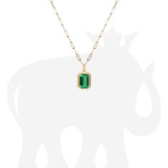 JP0185-EMY 'Limited Edition' Emerald Pendant in 18K Yellow Gold. (Chain included) Stone Size: 5.5 to 6.5 mm Approx. Stone Wt: 0.69 Carats (Emerald) Luxury Emerald Gemstone Necklace, Luxury 14k Gold Emerald Necklace For May Birthstone, Luxury Formal Emerald Necklace With Vvs Clarity, Luxury Vvs Clarity Emerald Necklace For Formal Occasions, Luxury Emerald Cut Emerald Necklace In Yellow Gold, Luxury 14k Gold Emerald Necklace For Formal Occasions, Luxury 14k Gold Emerald Necklace For Formal Events, Luxury Yellow Gold Emerald Necklace, Luxury 14k Gold Emerald Gemstone Necklace