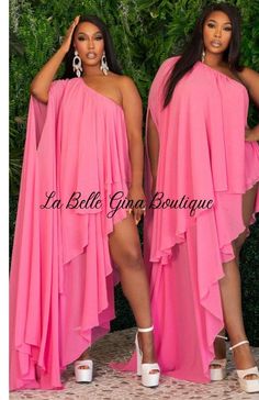 Lady's Summer Chiffon Beach Party Holidays Long Dresses Design Made Of High Quality Polyester And Spandex Material. It Is Stretchy, Durable And Comfortable. Pink Chiffon Maxi Dress For Summer, Pink Maxi Dress For Summer Parties And Beach Season, Pink Maxi Dress For Beach Season And Summer Parties, Pink One-shoulder Chiffon Dress, Pink One-shoulder Maxi Dress For Party, Pink Chiffon Flirty Dress, Pink One-shoulder Maxi Dress For Night Out, Stretch Dresses For Summer Parties In Spring, Pink One-shoulder Stretch Maxi Dress