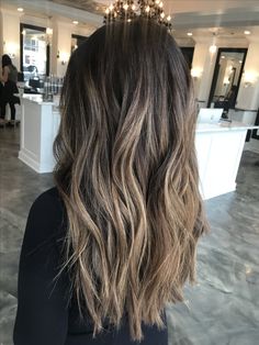 Long Dark Hair Balayage | Theresa Lentini Dark Ombre Hair, Trendy We Fryzurach, Brown Ombre Hair, Balayage Hair Dark, Balayage Blonde, Brown Hair With Blonde Highlights, Hair Color Light Brown, Emma Thompson