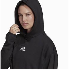 Adidas Womens U For U Hoodie (Black) Size Xtra Small Nwt Live Your Life In Motion In This Comfy Women's Hoodie From Adidas. Product Features Rounded Hem Ribbed Elastic Cuffs Hooded Long Sleeves Fabric & Care 52% Recycled Polyester, 46% Modal, 2% Elastane Machine Wash Imported Adidas Sports Hoodie For Fall, Black Workout Hoodie With Adjustable Hood, Black Adidas Hoodie With Ribbed Cuffs, Adidas Moisture-wicking Hoodie, Adidas Black Sportswear Sweatshirt, Adidas Black Hoodie With Ribbed Cuffs, Adidas Black Sweatshirt Sportswear, Adidas Black Sweatshirt With Drawstring Hood, Black Sportswear Top With Adjustable Hood