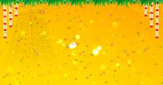 a yellow background with confetti and sprinkles