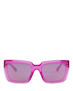 Fit for the statement-making type Isabel Marant's oversized square-frame Sophy sunglasses come sculpted from hot pink acetate that's sure to pair effortlessly with all-neutral and colorful looks alike. Slot them into your everyday rotation if you're daring enough. 100% UV protection.   Composition: acetate.   Measurements (in mm): 55-20-150.   Imported. Pink Rectangular Sunglasses With Gradient Lenses, Pink Gradient Sunglasses In Acetate, Pink Acetate Sunglasses With Mirrored Lenses, Pink Sunglasses With Uv Protection And Square Frame, Pink Square Frame Sunglasses For Spring, Trendy Pink Square Frame Sunglasses, Pink Tinted Acetate Sunglasses, Pink Square Frame Sunglasses With Tinted Lenses, Chic Pink Square Frame Sunglasses