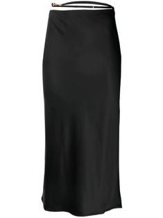 Jacquemus strap-detail high-waisted Skirt - Farfetch Luxury Black Skirt For Night Out, Luxury Black Evening Skirt, Classic Evening Midi Pencil Skirt, Elegant Black Midi Length Skirt, Classic Midi-length Evening Bottoms, Classic Midi Length Evening Bottoms, Classic Black Midi Bottoms, Classic Black Midi-length Bottoms, Classic Black Midi Length Bottoms