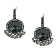 Jet With Black Oval Lever Back Earrings Luxury Vintage Black Earrings, Black Antique Earrings, Luxury Black Crystal-embellished Jewelry, Luxury Black Oval Link Jewelry, Luxury Black Cabochon Earrings, Luxury Black Oval Cabochon Jewelry, Channel Jewelry, Whistle Necklace, Vintage Inspired Earrings