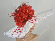 "Vogue hats are perfect for horse racing events, church, the Kentucky derby, weddings, garden tea parties and charity events. There is a tie on the inside of the hat that helps adjust the size from large to small. 100% Brand new, hand made and high quality. One size hat. (20\"-22\") Please feel free to ask me any questions or special requests. I have designed & created each piece in my shop. All pieces are securely wrapped & boxed to prevent damage/breakage. Please visit my other shop ht Big Hat Brunch, Garden Tea Parties, Tea Hats, Hat Wedding, Tea Party Hats, Derby Party, Cocktail Hat, Kentucky Derby Hat, Tea Party Garden