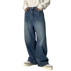 90s Mens Jeans, Mens Jeans Baggy, Wide Jeans Men, Vintage Pants Men, Blue Baggy Pants, Loose Pants Men, Wide Leg Jeans Men, Mens Baggy Jeans, Baggy Jeans Men