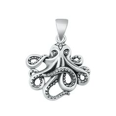 Sterling Silver Octopus Pendant Beach Ocean Charm 925 New Jewelry Female Unisex All our silver jewelry is crafted from .925 silver also commonly referred to as sterling silver. Sterling silver is the standard for beautiful high-quality silver jewelry and cannot be replicated by lower priced silver plated jewelry. It is 92.5% pure silver, mixed with alloys to add strength and durability to stand the test of time. Keep your fine jewelry shiny and elegant by storing it properly. Jewelry needs to be stored in a dry area, preferably away from air in a jewelry box or plastic bag. Avoid exposure to harsh chemicals. Use a polishing cloth to remove tarnish build-up over time. Size: One Size.  Age Group: adult. Octopus Pendant, Tarnish Remover, Silver Plated Jewelry, New Jewelry, Plated Jewelry, Pure Silver, Plastic Bag, Octopus, Womens Watches