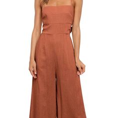 Spaghetti Strap Wide Leg Romper. Perfect Fall Color. Would Look Great With A Denim Jacket Or Flannel Shirt :) New Without Tags Summer Jumpsuits With Spaghetti Tie Straps, Chic Cotton Jumpsuits With Spaghetti Straps, Jumpsuits And Rompers With Spaghetti Straps For Day Out, Day Out Jumpsuits And Rompers With Spaghetti Straps, Cotton Vacation Jumpsuits And Rompers With Spaghetti Straps, Cotton Spaghetti Strap Jumpsuits And Rompers For Beach, Solid Cotton Jumpsuits And Rompers With Spaghetti Straps, Casual Strapless Cotton Jumpsuit/romper, Cotton Beach Jumpsuits With Spaghetti Straps