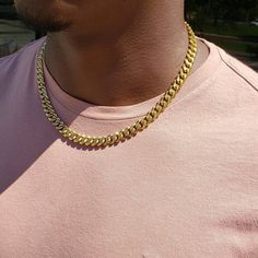 Our Thick Men's Cuban Link Chain Necklace is made of hypoallergenic stainless steel with a gold plated finish. It's handcrafted in Los Angeles, California and each piece is quality-guaranteed. Wear it alone or layered with other Cuban link chains for an edgy look that doubles as everyday casual wear. The Cuban link style is perfect for layering or even wearing solo. ✔Hypoallergenic ✔Quality Guaranteed  ✔Water Resistant WIDTH: 9mm MATERIAL: stainless steel dipped in real 18k gold COLOR: gold Cuban Link Chain Men, Gold Cuban Link Chain, Cuban Chain Necklace, Miami Cuban Link Chain, Cuban Link Chain Necklaces, Dragon Necklace, Mens Chain Necklace, Link Chain Necklace, Cuban Link Chain