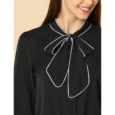 Experience a new levels of cozy in this blouse. It would be form flattering on most body types. It’s a good versatile blouse that could be worn anytime. A lovely tie-neck shirts with classical dots is a fun and good choice that pairs effortless with skinny denim jeans or suit pants. Please check your size to make sure the item fits before ordering. Black Tie Neck Blouse For Work, Tie Neck Blouse With Button Closure For Work, Casual Tie Neck Tops For Office, Tie Neck Shirt, Women's Tie, Womens Tie, Suit Pants, Tie Neck, Black Media