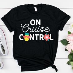 This cute pineapple themed cruise shirt is adorable and is a great vacation holiday outfit for friends and family. It comes in t-shirts, tank top, hoodie and sweatshirt for all kinds of weather! Welcome to Otterly Kind Apparel! We believe in spreading kindness through our quirky and cute graphic t-shirts. Each shirt comes in different sizes and colors, available for both adults and kids. The combination of superb comfort and our unique design, this is an absolute winner. PICKING YOUR PERFECT SHI Fun Vacation Shirt With Letter Print, Casual Black T-shirt For Family Vacation, Cute Vacation Tops With Funny Print, Cute Tops For Beach Vacation, Fun Cotton Tops For Vacation, Casual Cotton T-shirt For Vacation, Funny Cotton Shirt For Vacation, Casual Cotton Shirt For Vacation, Fun Cotton Vacation Shirt