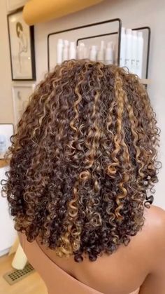 Highlights On Mixed Curly Hair, Dyed Curly Hair No Bleach, 4c Honey Blonde Highlights, Curl Hair Dye Ideas, Color Curly Hair Black Women, Blond Balayage With Dark Roots, As I Am Color Curl, Natural Black Hair Highlights, Colored Natural Curly Hair