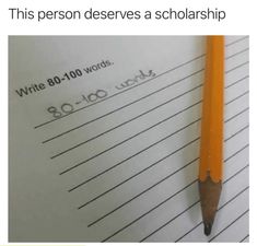 a pencil sitting on top of a piece of paper with words written in the middle