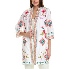 About The Brand: Eclectic, Boho Vibes With A Vintage Flare. Julie Linen Kimono Coat In White With Embroidered Design And Two Front Pockets Approximately 37.5in From Shoulder To Hem Open Front 100% Linen Machine Wash Imported Linen Kimono, Eclectic Boho, Paisley Print Blouse, Kimono Coat, Vintage Flare, Sleeveless Tunic, Gingham Dress, Tennis Dress, Johnny Was