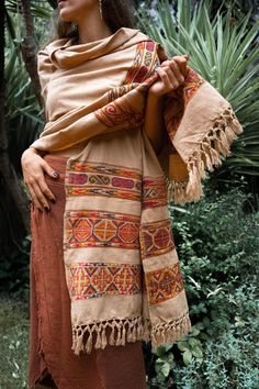 This ethnic hippie coverup/scarf is perfect to keep you warm while winter season. The dimensions are 105 x 215 cm. The embroidery process is done by hand and gives this organic tribal look.  For more similar products visit my shop : https://keralua.etsy.com ༶ ༶ ༶ ༶ ༶ ༶ ༶ ༶ ༶ ༶ ༶ ༶ ༶ ༶ ༶ ༶ ༶ ༶ ༶ ༶ ༶ ༶ ༶ ༶ ༶ ༶ ༶ ༶ ≫ MATERIAL  Mixed fibers / Wool  ༶ ༶ ༶ ༶ ༶ ༶ ༶ ༶ ༶ ༶ ༶ ༶ ༶ ༶ ༶ ༶ ༶ ༶ ༶ ༶ ༶ ༶ ༶ ༶ ༶ ༶ ༶ ༶ ≫ FITTING / CARE  Our product is presented in one size and the dimension is 105 x 215 cm Our orga Natural Clothing, Wool Shawl, Scarf Set, Himalayan, Winter Season, Winter Scarf, Camouflage, Shawl, Portugal