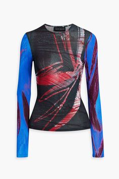 Find LOUISA BALLOU Printed Stretchjersey Top on Editorialist. Top printed stretch-jersey slips on mid-weight, stretchy fabric dry clean Louisa Ballou, Chic Leather, Clothing Care, Classic Outfits, Jersey Top, Lingerie Sleepwear, Active Wear For Women, Midnight Blue, Print Tops