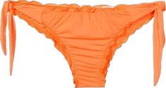 Orange Stretch Swimwear For The Pool, Orange Stretch Swimwear For Pool, Summer Orange Bandeau Swimwear, Orange Bandeau Swimwear For Summer, Orange Strapless Swimwear For Swimming, Orange Strapless Swimwear For Pool, Orange Nylon Swim Bottoms, Orange Bandeau Beachwear Swimwear, Orange Bandeau Swimwear For Beach Season