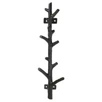 a coat rack made out of metal with three hooks on each side and four branches attached to it