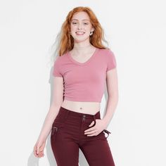 Give your everyday look a cool upgrade with the Women's Short Sleeve V-Neck Cropped T-Shirt from Wild Fable™. Whether you're going to the mall, the beach (or nowhere at all!), this t-shirt is the perfect go-to casual ensemble. With a casual fit and classic design, it's sure to keep you comfortable as you take on the day. A look for every story. Spring Trendy V-neck Cropped T-shirt, Trendy V-neck Cropped T-shirt For Summer, Trendy Stretch Cropped V-neck T-shirt, Trendy Stretch V-neck Cropped T-shirt, Trendy Stretch Cropped T-shirt With V-neck, Stretch V-neck Cropped T-shirt For Summer, Fitted V-neck Cropped T-shirt, Casual Cropped V-neck T-shirt For Summer, Casual V-neck Fitted Cropped T-shirt