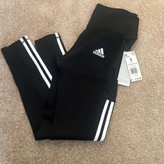 Brand New With Tags Size Small Adidas Aeroready Tights Adidas Fitted Sports Pants, Adidas Black Athleisure Leggings, Adidas Fitted Gym Leggings, Adidas Fitted Sporty Tights, Adidas Fitted Workout Pants, Adidas Tight Sporty Leggings, Adidas Workout Pants Fitted, Fitted Adidas Activewear, Adidas Slim-fit Workout Pants