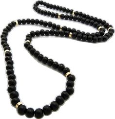 Black Polished Long Necklace Beads, Polished Black Beads For Long Necklace, Elegant Black Beaded Necklace With Wooden Beads, Elegant Black Wooden Beads, Black Wooden Beads For Meditation, Elegant Black Necklace With Wooden Beads, Brown Tone, Necklace Black, Jet Black