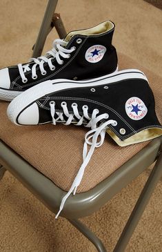 Converse Chuck Taylor Black, White High Top Shoes, Chuck Taylor Black, White Converse, Ankle Support