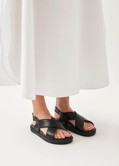 Nico Black Leather Sandals | ALOHAS Alohas Sandals, Aloha Sandals, Slingback Sandals, Black Leather Sandals, Slingback Heel, Samoa, Style Classique, Slingback Sandal, Sierra Leone