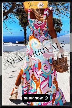 Karlidress Somewhere Only We Know Maxi Dress P12795 Printed Midi Length Dresses For Vacation, Multicolor A-line Maxi Dress For Vacation, A-line Maxi Sundress For Beach Season, Casual Multicolor Long Dress, Multicolor A-line Maxi Dress For Beach, Multicolor Printed Dresses For Day Out, A-line Beach Season Party Dresses, A-line Beach Party Dresses, A-line Party Dresses For Beach Season