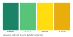 the color chart for different shades of green and yellow