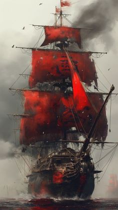 Ghost Ship Art, Pirate Ship Art, Pirate Boats, Navi A Vela, Old Sailing Ships, Pirate Art, Ghost Ship, Pirate Life, 수채화 그림