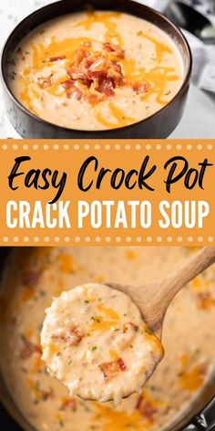 Crockpot Loaded Potato Soup, Crockpot Ham And Potatoes, Potato Soup Crockpot Recipes, Crockpot Potato Soup, Crockpot Potato, Slow Cooker Potato Soup, Slow Cooker Potatoes, Ham And Potato Soup, Crock Pot Potatoes