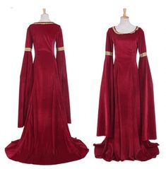 Look stunningly beautiful in this women's victorian vintage retro medieval ball gown costume. made with polyester, this dress is perfect for vintage and retro fashion lovers. shop now and get ready for the special occasion! Medieval Gowns Royals, Medieval Ball Gown, Druid Outfit, Mrs Clause Costume, Medieval Ball, Ball Gown Costume, Victorian Ball, Gown Costume, Ancient Dress