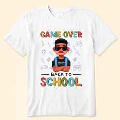 As summer ends, get them excited for the new school year with this personalized back to school tee. The soft, comfy fabric will keep them cozy whether heading to class or studying at home. This back to school-themed shirt is a great gift for any student starting a new grade. Give it to your child on the first day or your niece who just moved up to middle school. It makes a thoughtful back to school, birthday or holiday gift. Give them the gift of comfort and self-expression with this personalize Studying At Home, Picture Frame Light, Mom Daughter Gifts, Tie Shirts, Canvas Beach Bag, Leather Flask, Home Study, School Tees, Wallet Gifts