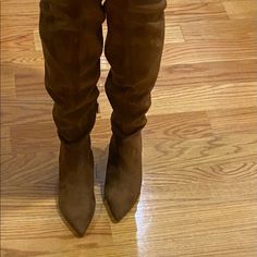 Suede Cognac Suede Boots Worn Once. Great Color Boot And Very Flattering. Great Condition As If Never Worn. Brown Suede Knee-high Boots With Pointed Toe, Brown Suede Knee-high Boots Medium Width, Steve Madden Shoes, Suede Boots, Over The Knee Boots, Over The Knee, Cognac, Knee Boots, The Knee