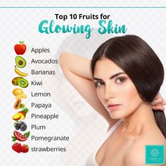 Fruits For Glowing Skin, Food For Glowing Skin, Foods For Healthy Skin, Skin Diet, Food Health Benefits, Clear Healthy Skin, Glow Up Skin, Magnesium Benefits, Natural Acne Remedies