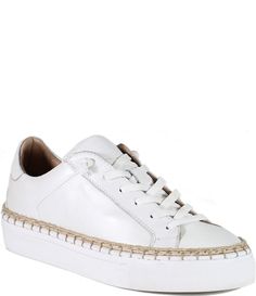 From Diba True&#x2C; the Em Belish Leather Platform Sneakers feature:Leather upperWhip stitch detailAdjustable lace up closureLeather liningRubber outsoleApprox. 1.25" platform heightImported. Leather Sneakers With White Laces For Spring, Casual Leather Lace-up Sneakers, White Lace-up Sneakers For Spring, Everyday Low-top Leather Platform Sneakers, Casual Leather Sneakers With Lace-up Fastening, White Sneakers With Lace-up Fastening For Spring, White Spring Sneakers With Lace-up Fastening, White Sole Leather Platform Sneakers With Perforations, White Lace-up Platform Sneakers With Perforations