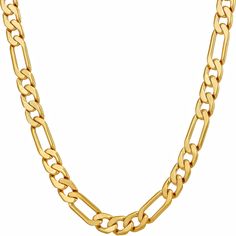 PRICES MAY VARY. Title: LIFETIME JEWELRY Flat Figaro Chain Necklaces for Men & Women 24k Real Gold Plated (4mm, 5.5mm & 7mm). Product Type: Departments > Men > Jewelry > Necklaces Lifetime Jewelry, Real Gold Chains, Figaro Necklace, Necklaces For Men, Figaro Chain Necklace, Mens Jewelry Necklace, Figaro Chains, Figaro Chain, Men Jewelry