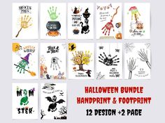 halloween bundle handprint and footprints