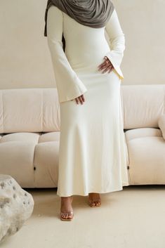 Wide Sleeve Maxi Knit Dress - Ivory – ShopFatimaDiallo Linen Wrap Dress, Maxi Knit Dress, Wide Sleeves, Evening Wear, Knit Dress, Wrap Dress, Spandex, Knitting, Dresses