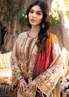 Modest Girl, Peach Shirt, Unstitched Suits, Embroidered Leather, Ladies Clothing, Lawn Suits, Shalwar Kameez, Suit Fabric, 3 Piece Suits