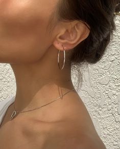 Silver Skinny Hoop Earrings | En Route Jewelry