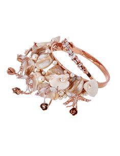 Designer Bracelets, The Bangles, 22 Carat Gold, Handcrafted Bracelets, Shell Bracelet, Pearl Shell, Beautiful Rose, Baroque Pearls, 22k Gold