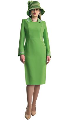 Lily and Taylor 4879 1 piece French Crepe Dress Colors: Apple Green, Black, Orchid, White, Yellow Sizes: 4, 6, 8, 10, 12, 14, 16, 18, 20, 22, 24 Matching Hat Available H198 Yellow H289 Orchid H455 Apple Green Call (469)571-3647 or email DivasDenFashion@gmail.com to purchase hat Green Long Sleeve Dress With Fitted Bodice, Winter Green Fitted Dress, Fitted Green Winter Dress, Green Fitted Dress For Winter, Fitted Green Dress For Winter, Fitted Green Dresses For Fall, Green Spring Dress With Fitted Waist, Spring Green Dresses With Fitted Waist, Green Formal Dress For Winter