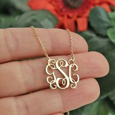 Letter Necklace Initials, Monogram Necklace Gold, Monogram Pendant, Name Necklaces, Special Necklace, Gold Name Necklace, Cultured Pearl Necklace, Monogram Jewelry, Gold Monogram