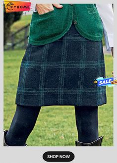 Multicolor Cotton-blend Plaid Casual Skirt Green Short Skirt For Fall, Short Green Skirt For Fall, Casual Green Pencil Skirt For Fall, Green Mini Skirt For Fall, Green Winter Pencil Skirt, Winter Green Pencil Skirt, Buy Skirts, Black Edition, Casual Skirt